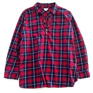 J. Crew Factory Plaid Flannel Popover Tunic Size XL
